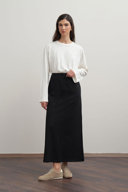 Veronica Maxi Modest Skirt | Black