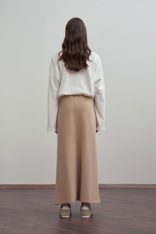 Veronica Maxi Modest Skirt | Beige