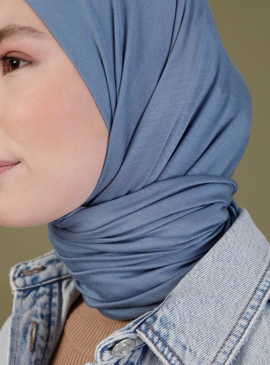 Instant Jersey Scarf | Steel Blue