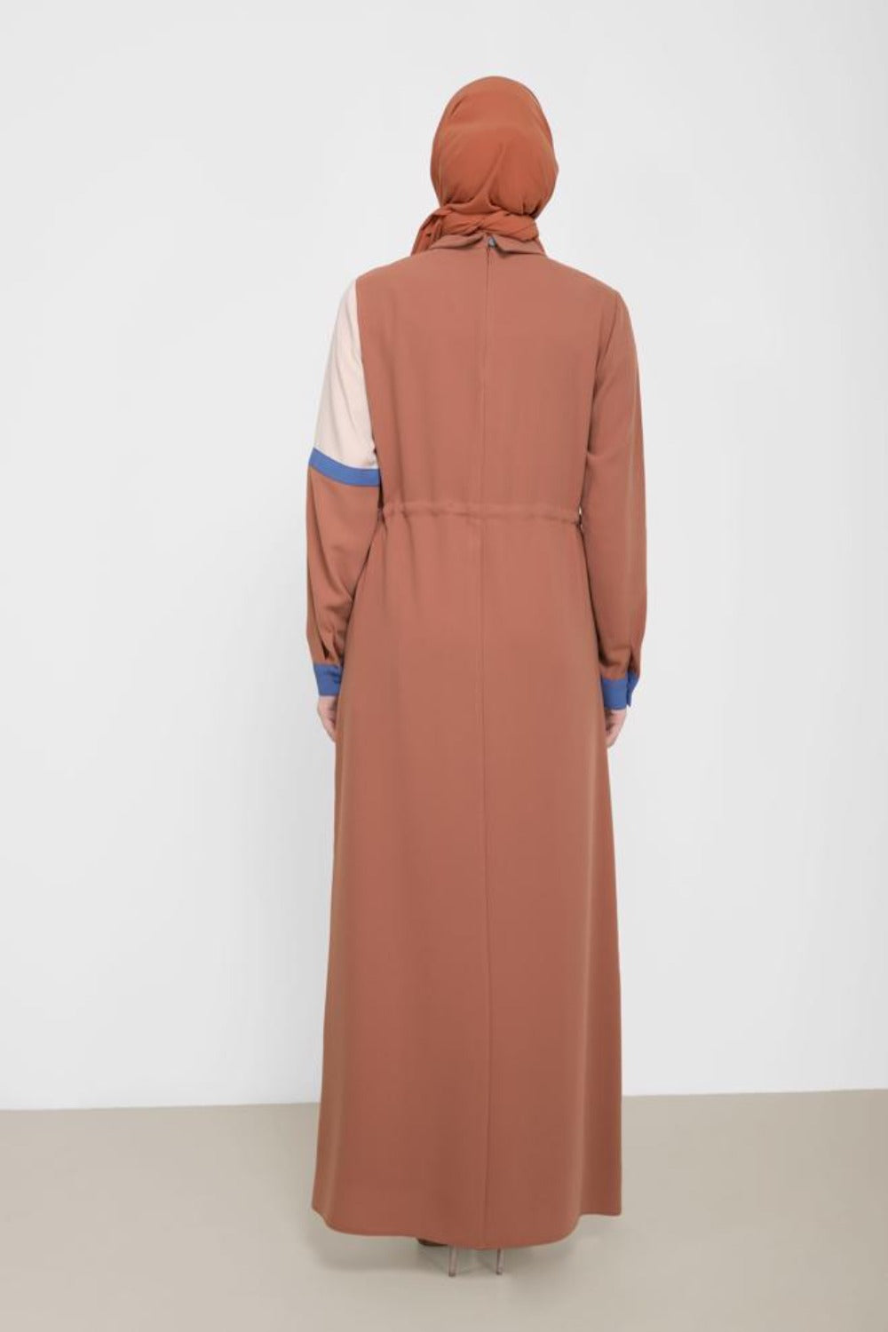 Karima Tie Waist Modest Dress | Coffee