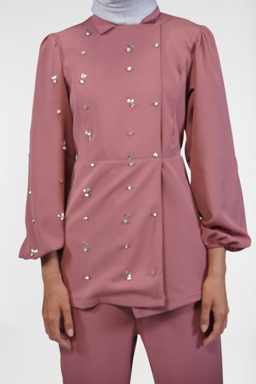 Double Breasted Relaxed Modest Pant Set | Dana Fashion