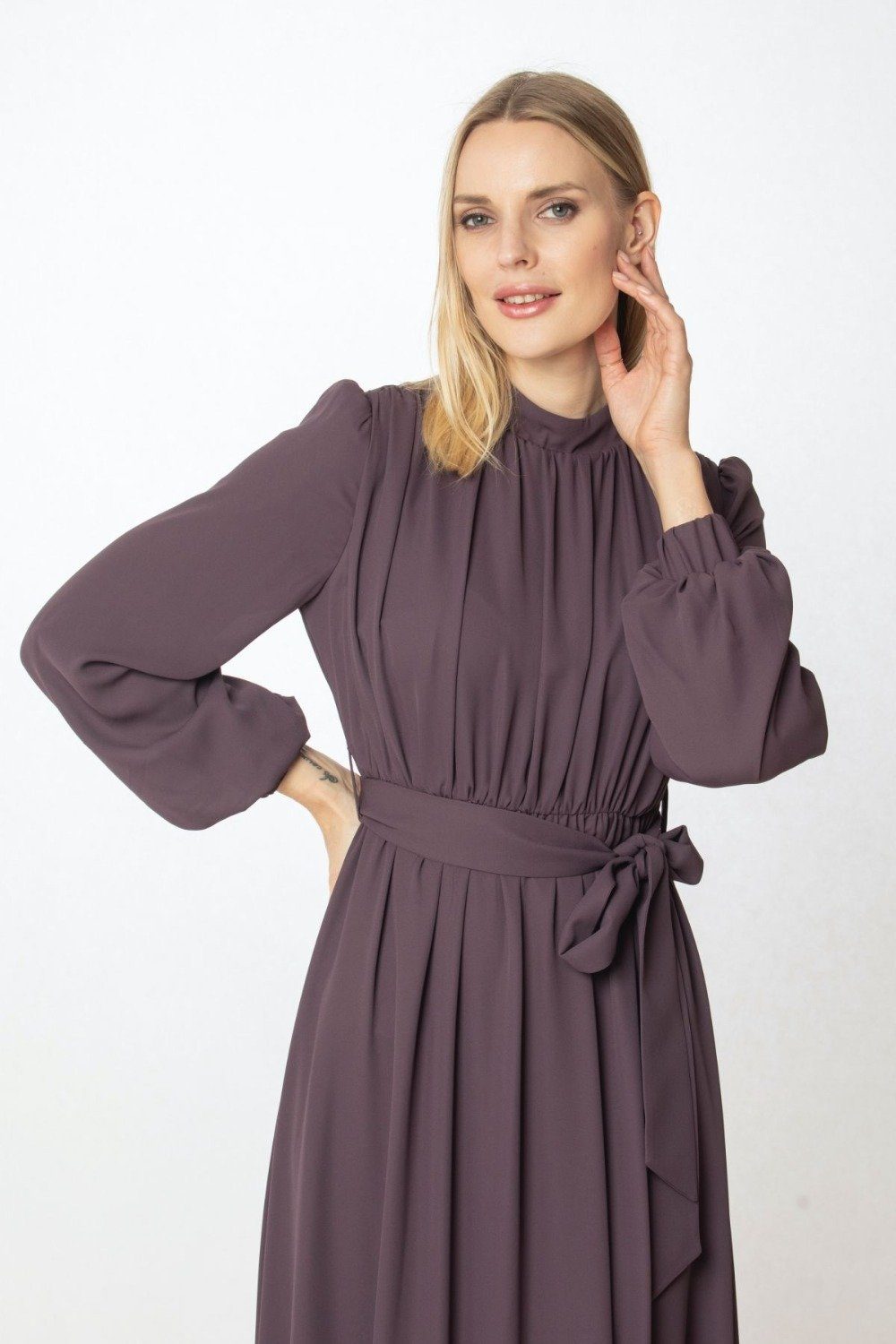 ‘ALEENA’ Dress | Deep Purple Dress Dana Fashion 