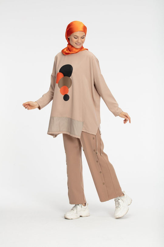 ‘BISMA’ Circle Top | Beige Top Dana Fashion 