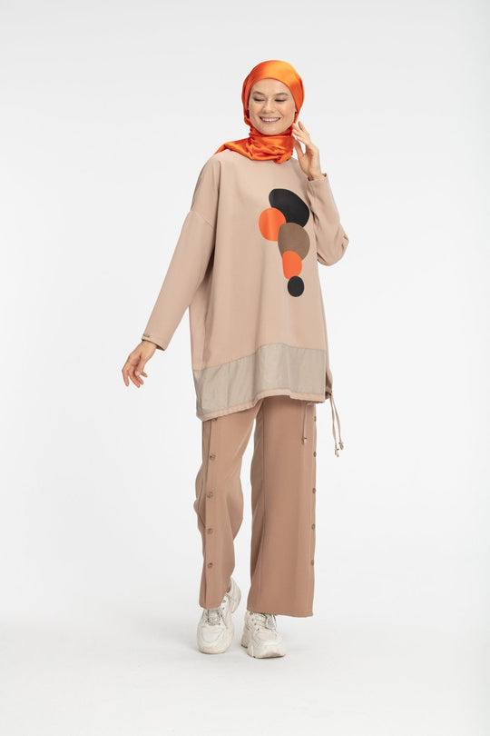 ‘BISMA’ Circle Top | Beige Top Dana Fashion 