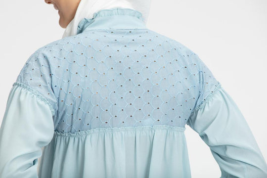 ‘ELLA’ Button Up Top | Baby Blue Top Dana Fashion 