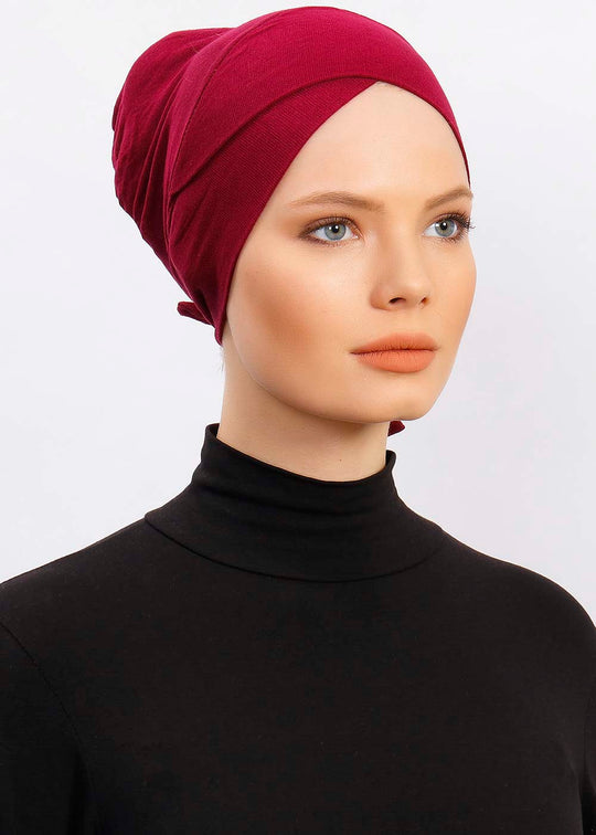 Undercap Bonnet-Cross | Maroon