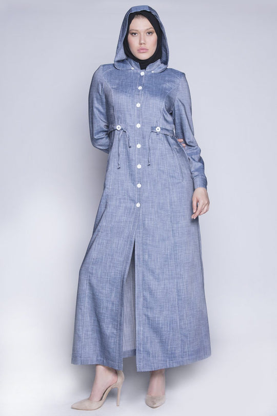 Light Indigo | Topcoat Jilbab Dana Fashion 